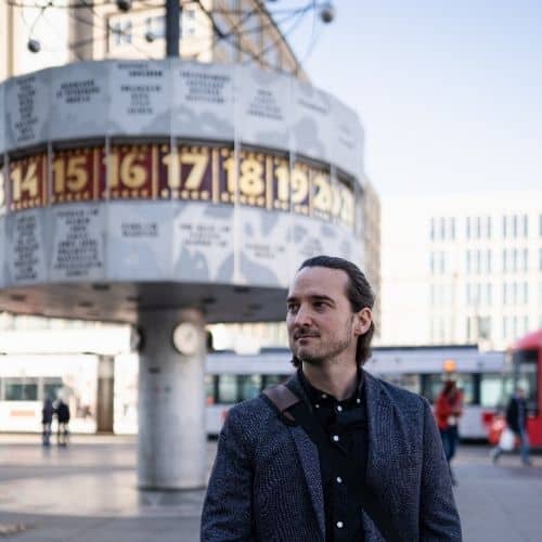 Daniel Rakus auf dem Weg zum Kundentermin in Berlin